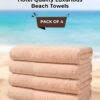 Pearl Coast Oversized Beach Towel Set (Pack of 4) | 90x180cm | Extra Large | Premium Cotton | 600 GSM | Super Soft and Highly Absorbent | Hotel And Spa Quality Towels