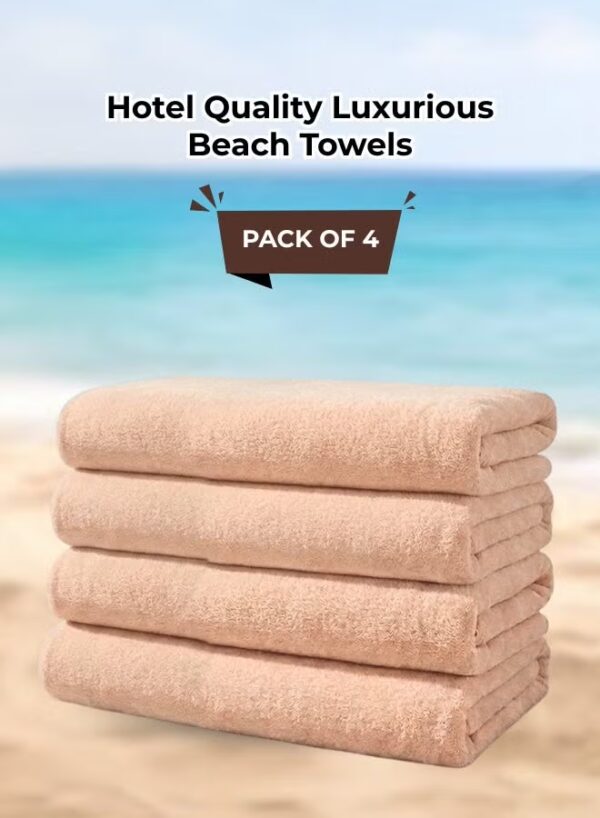 Pearl Coast Oversized Beach Towel Set (Pack of 4) | 90x180cm | Extra Large | Premium Cotton | 600 GSM | Super Soft and Highly Absorbent | Hotel And Spa Quality Towels