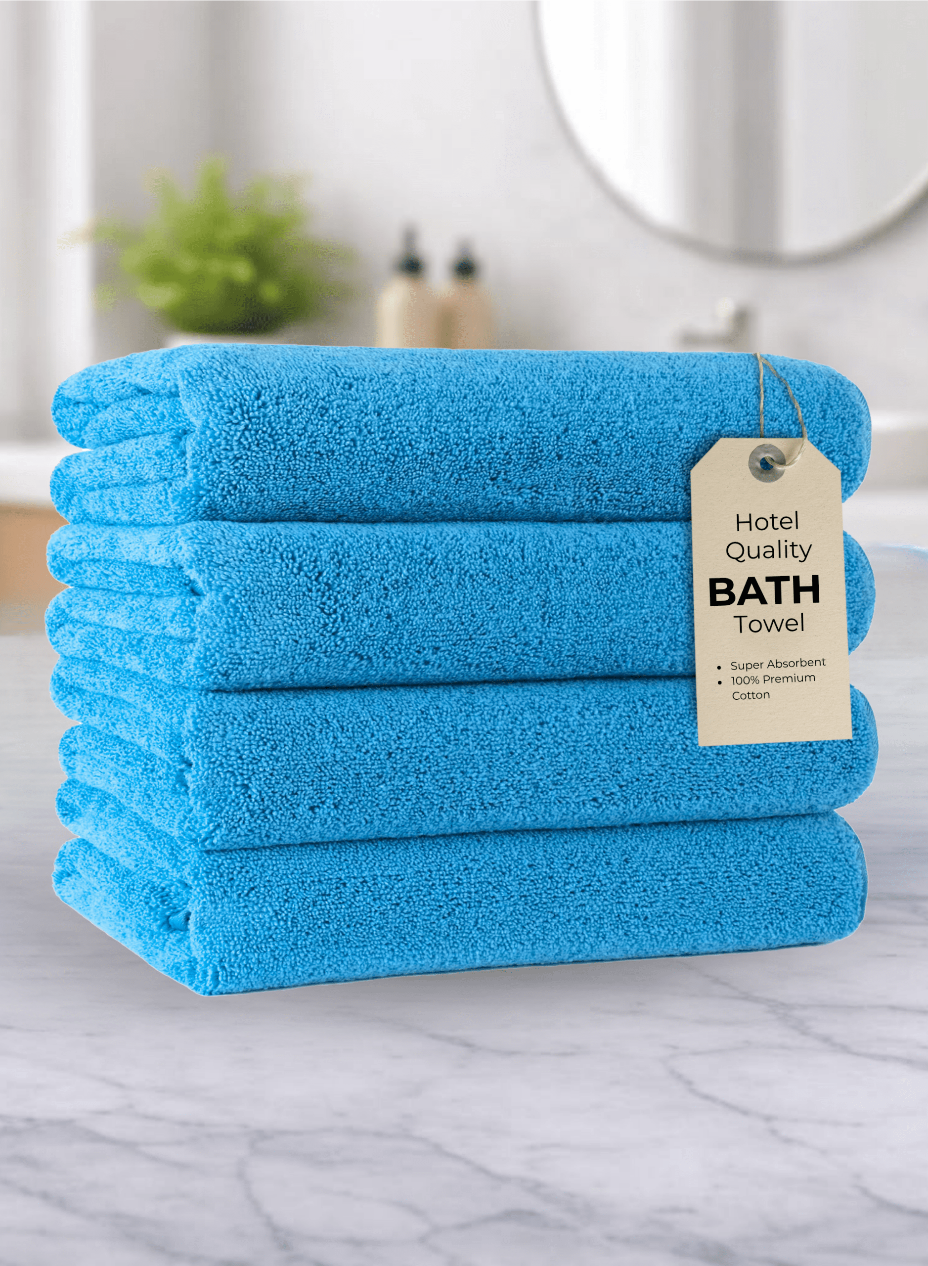 109 Pearl Coast Luxury Bath Towel Set (Pack of 4) – Premium 100% Cotton, 630 GSM – Ultra Soft, Highly Absorbent Hotel & Spa Quality Towels