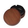 Hotel Quality Wooden Ashtray with Lid | 10x10x4.5cm | Stainless Steel | Easy to Clean | For Indoor or Outdoor Use