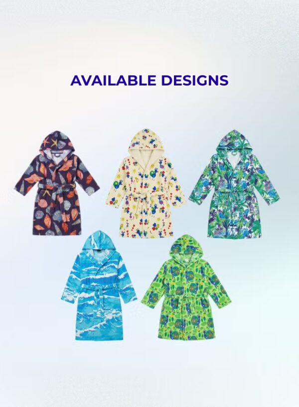 Kids Hooded Bathrobe Pack of 2– Quick Dry Microfiber Beach & Bath Robe for Boys & Girls, Soft Absorbent Swim Cover Up, Lightweight Pool & Home Use