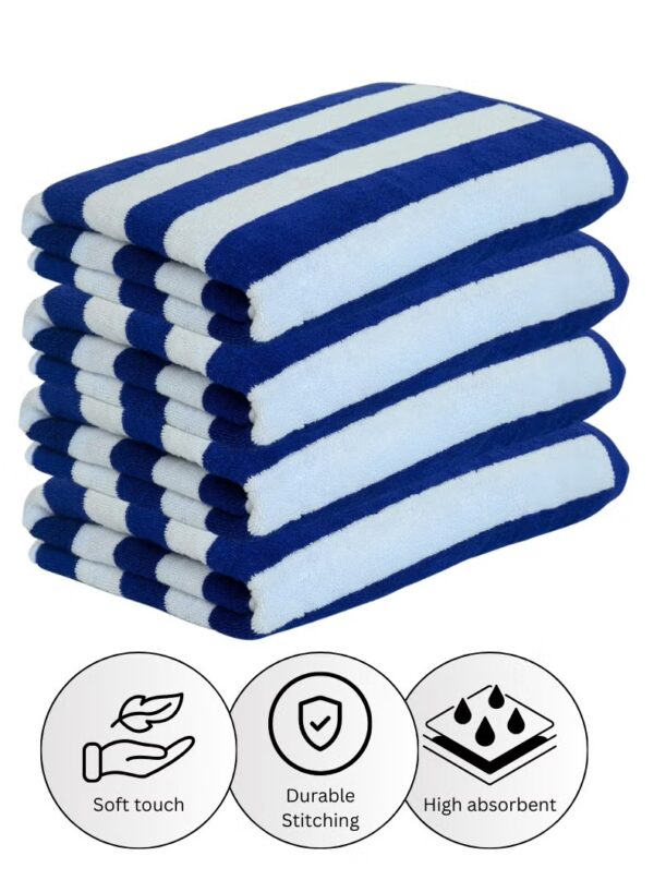 Pearl Coast Oversized Beach Towel Set (Pack of 4) | 90x180cm | Extra Large | Premium Cotton | 600 GSM | Super Soft and Highly Absorbent | Hotel And Spa Quality Towels