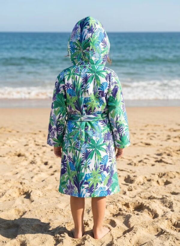 Kids Hooded Bathrobe Pack of 2– Quick Dry Microfiber Beach & Bath Robe for Boys & Girls, Soft Absorbent Swim Cover Up, Lightweight Pool & Home Use