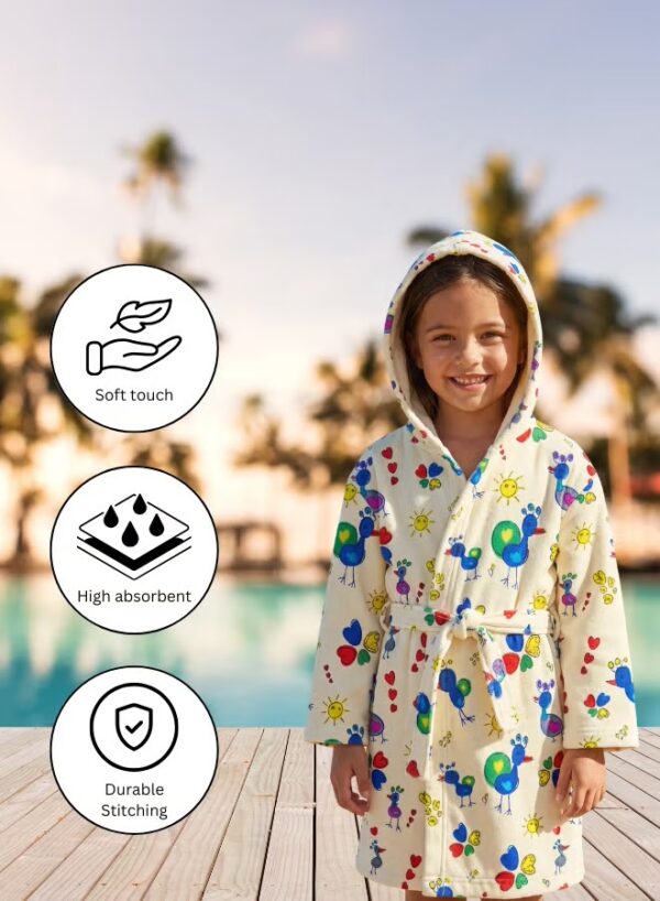 Kids Hooded Bathrobe Pack of 2– Quick Dry Microfiber Beach & Bath Robe for Boys & Girls, Soft Absorbent Swim Cover Up, Lightweight Pool & Home Use