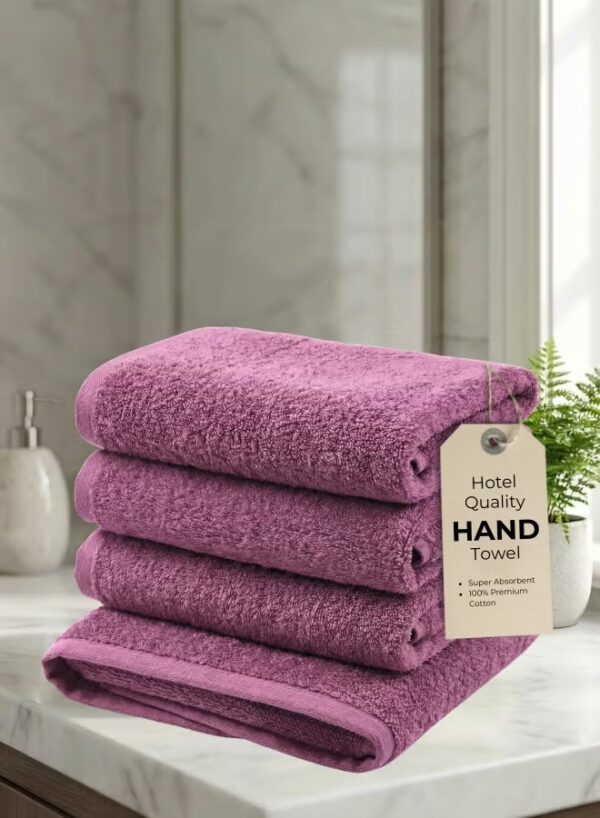 Pearl Coast Luxury Hand Towel Set (Pack of 4) – 50x80cm Premium 100% Cotton, 630 GSM – Ultra Soft, Highly Absorbent Hotel & Spa Quality Towels