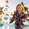 Kids Hooded Bathrobe Pack of 2– Quick Dry Microfiber Beach & Bath Robe for Boys & Girls, Soft Absorbent Swim Cover Up, Lightweight Pool & Home Use