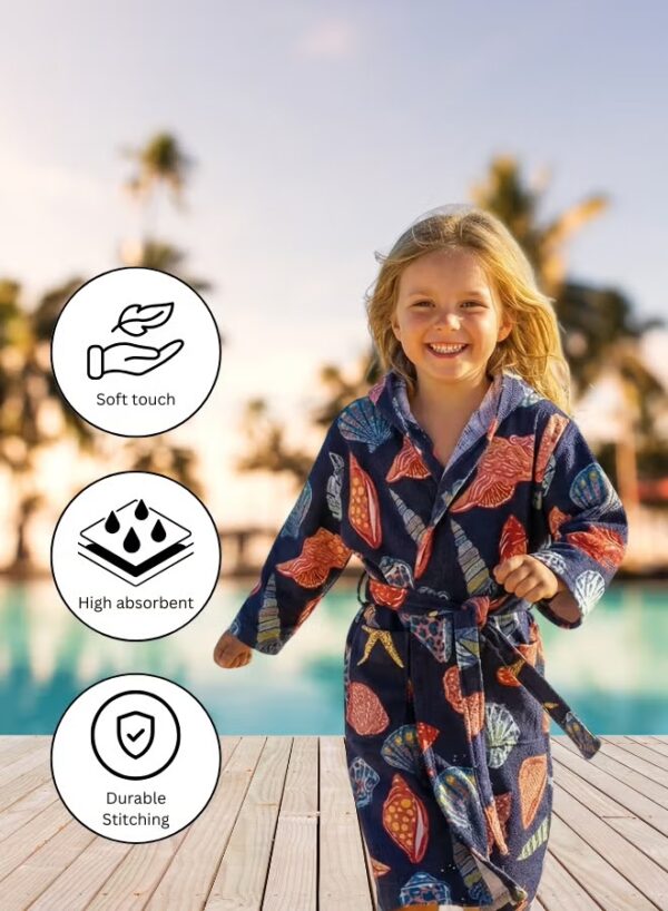 Kids Hooded Bathrobe Pack of 2– Quick Dry Microfiber Beach & Bath Robe for Boys & Girls, Soft Absorbent Swim Cover Up, Lightweight Pool & Home Use