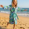 Kids Hooded Bathrobe Pack of 2– Quick Dry Microfiber Beach & Bath Robe for Boys & Girls, Soft Absorbent Swim Cover Up, Lightweight Pool & Home Use