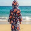 Kids Hooded Bathrobe Pack of 2– Quick Dry Microfiber Beach & Bath Robe for Boys & Girls, Soft Absorbent Swim Cover Up, Lightweight Pool & Home Use