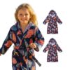 Kids Hooded Bathrobe Pack of 2– Quick Dry Microfiber Beach & Bath Robe for Boys & Girls, Soft Absorbent Swim Cover Up, Lightweight Pool & Home Use