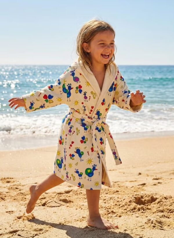 Kids Hooded Bathrobe Pack of 2– Quick Dry Microfiber Beach & Bath Robe for Boys & Girls, Soft Absorbent Swim Cover Up, Lightweight Pool & Home Use