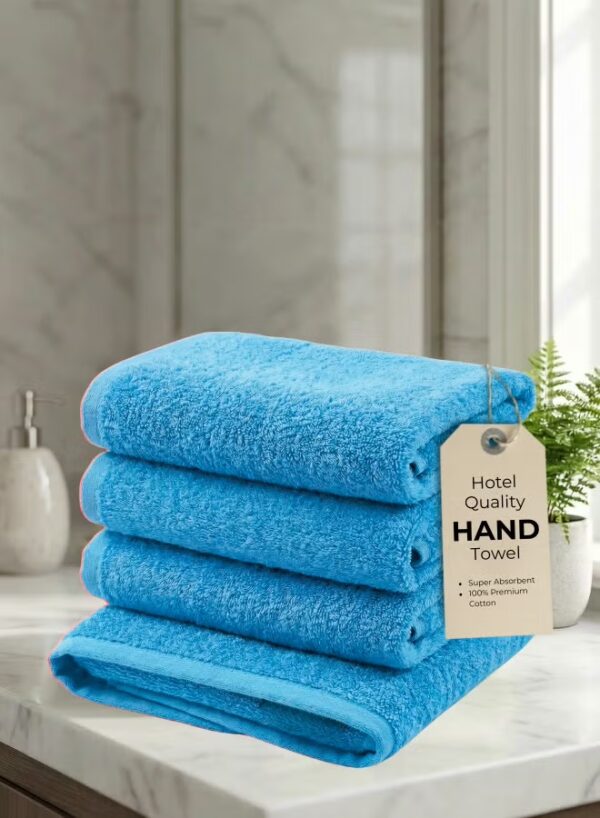 Pearl Coast Luxury Hand Towel Set (Pack of 4) – 50x80cm Premium 100% Cotton, 630 GSM – Ultra Soft, Highly Absorbent Hotel & Spa Quality Towels