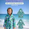 Kids Hooded Bathrobe Pack of 2– Quick Dry Microfiber Beach & Bath Robe for Boys & Girls, Soft Absorbent Swim Cover Up, Lightweight Pool & Home Use