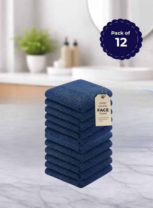 Pearl Coast Luxury Face Towel Set – 30x30cm Premium 100% Cotton, 630 GSM – Ultra Soft, Highly Absorbent Hotel & Spa Quality Towels