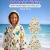 Kids Hooded Bathrobe Pack of 2– Quick Dry Microfiber Beach & Bath Robe for Boys & Girls, Soft Absorbent Swim Cover Up, Lightweight Pool & Home Use