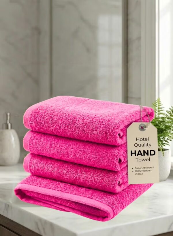Pearl Coast Luxury Hand Towel Set (Pack of 4) – 50x80cm Premium 100% Cotton, 630 GSM – Ultra Soft, Highly Absorbent Hotel & Spa Quality Towels