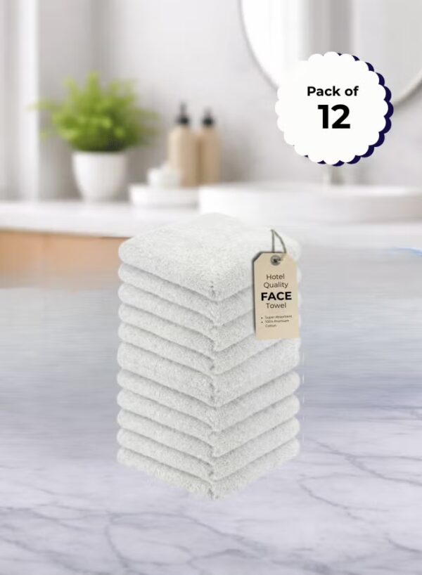 Pearl Coast Luxury Face Towel Set – 30x30cm Premium 100% Cotton, 630 GSM – Ultra Soft, Highly Absorbent Hotel & Spa Quality Towels