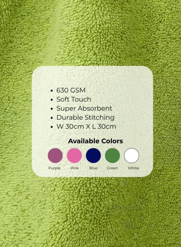 Pearl Coast Luxury Face Towel Set – 30x30cm Premium 100% Cotton, 630 GSM – Ultra Soft, Highly Absorbent Hotel & Spa Quality Towels