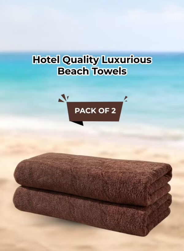 b07effa3-ebb9-44b9-9972-acf32fd3c883 Pearl Coast Oversized Beach Towel Set (Pack of 2) | 90x180cm | Extra Large | Premium Cotton | 550 GSM | Super Soft and Highly Absorbent | Hotel And Spa Quality Towels