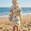 Kids Hooded Bathrobe Pack of 2– Quick Dry Microfiber Beach & Bath Robe for Boys & Girls, Soft Absorbent Swim Cover Up, Lightweight Pool & Home Use
