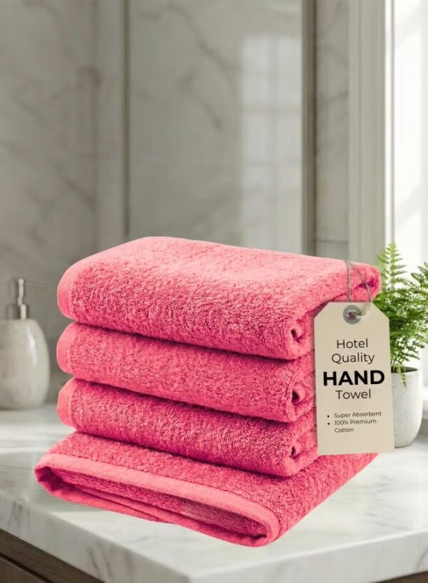 Pearl Coast Luxury Hand Towel Set (Pack of 4) – 50x80cm Premium 100% Cotton, 630 GSM – Ultra Soft, Highly Absorbent Hotel & Spa Quality Towels
