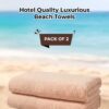 Pearl Coast Oversized Beach Towel Set (Pack of 2) | 90x180cm | Extra Large | Premium Cotton | 550 GSM | Super Soft and Highly Absorbent | Hotel And Spa Quality Towels