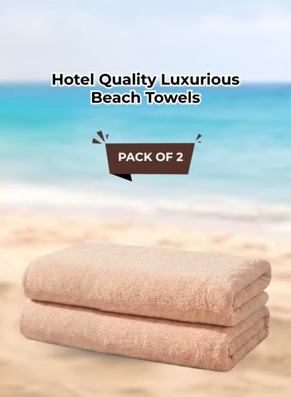 Pearl Coast Oversized Beach Towel Set (Pack of 2) | 90x180cm | Extra Large | Premium Cotton | 550 GSM | Super Soft and Highly Absorbent | Hotel And Spa Quality Towels