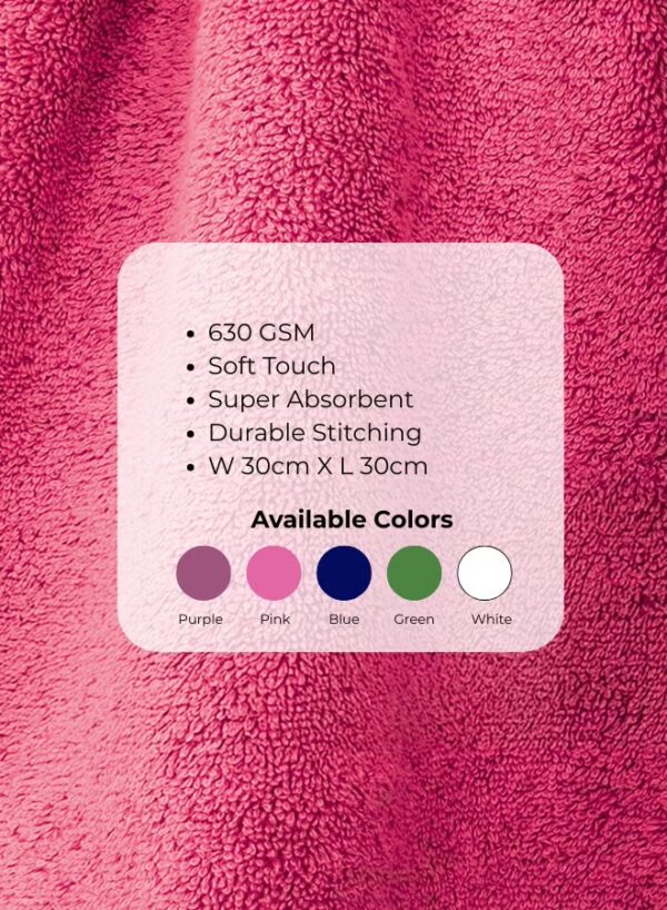 Pearl Coast Luxury Face Towel Set – 30x30cm Premium 100% Cotton, 630 GSM – Ultra Soft, Highly Absorbent Hotel & Spa Quality Towels