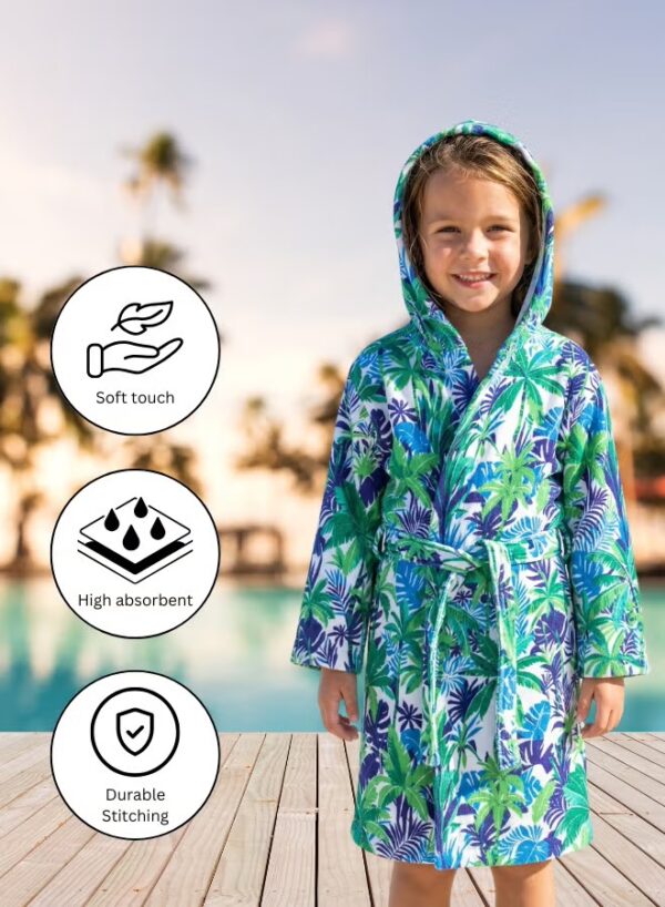 Kids Hooded Bathrobe Pack of 2– Quick Dry Microfiber Beach & Bath Robe for Boys & Girls, Soft Absorbent Swim Cover Up, Lightweight Pool & Home Use