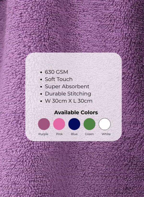 Pearl Coast Luxury Face Towel Set – 30x30cm Premium 100% Cotton, 630 GSM – Ultra Soft, Highly Absorbent Hotel & Spa Quality Towels