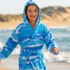 Kids Hooded Bathrobe Pack of 2– Quick Dry Microfiber Beach & Bath Robe for Boys & Girls, Soft Absorbent Swim Cover Up, Lightweight Pool & Home Use