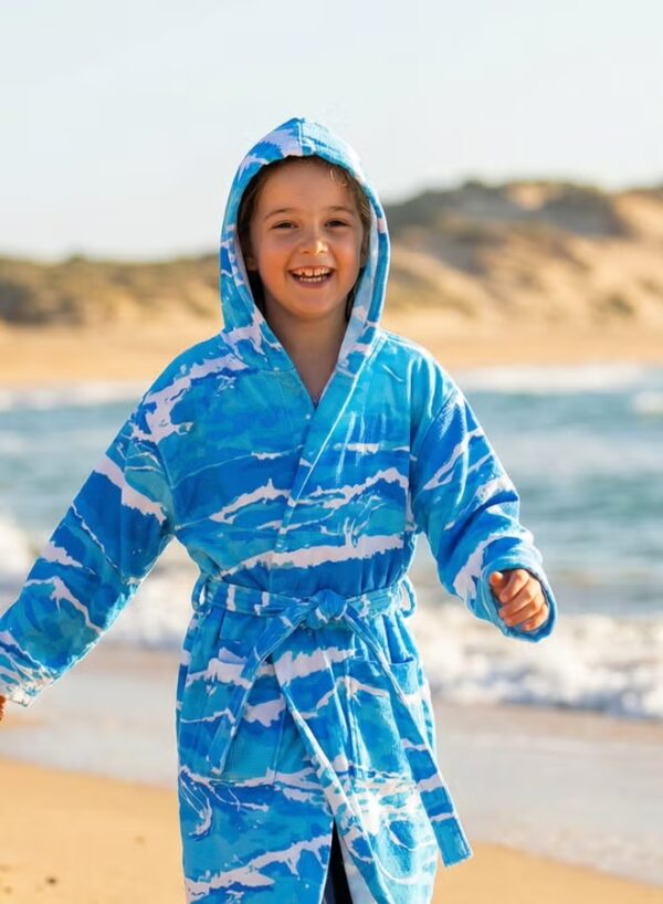 Kids Hooded Bathrobe Pack of 2– Quick Dry Microfiber Beach & Bath Robe for Boys & Girls, Soft Absorbent Swim Cover Up, Lightweight Pool & Home Use