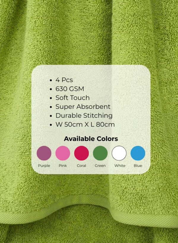 ec8c8314-9994-442f-a2fb-83fa3dd04a02 Pearl Coast Luxury Hand Towel Set (Pack of 4) – 50x80cm Premium 100% Cotton, 630 GSM – Ultra Soft, Highly Absorbent Hotel & Spa Quality Towels