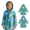 Kids Hooded Bathrobe Pack of 2– Quick Dry Microfiber Beach & Bath Robe for Boys & Girls, Soft Absorbent Swim Cover Up, Lightweight Pool & Home Use