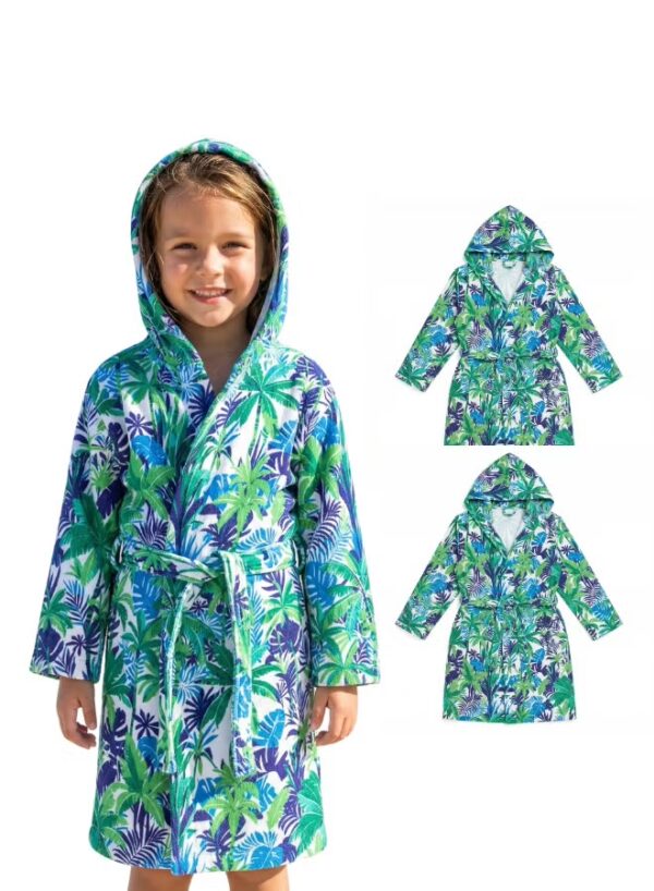 Kids Hooded Bathrobe Pack of 2– Quick Dry Microfiber Beach & Bath Robe for Boys & Girls, Soft Absorbent Swim Cover Up, Lightweight Pool & Home Use