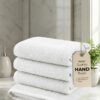 Pearl Coast Luxury Hand Towel Set (Pack of 4) – 50x80cm Premium 100% Cotton, 630 GSM – Ultra Soft, Highly Absorbent Hotel & Spa Quality Towels